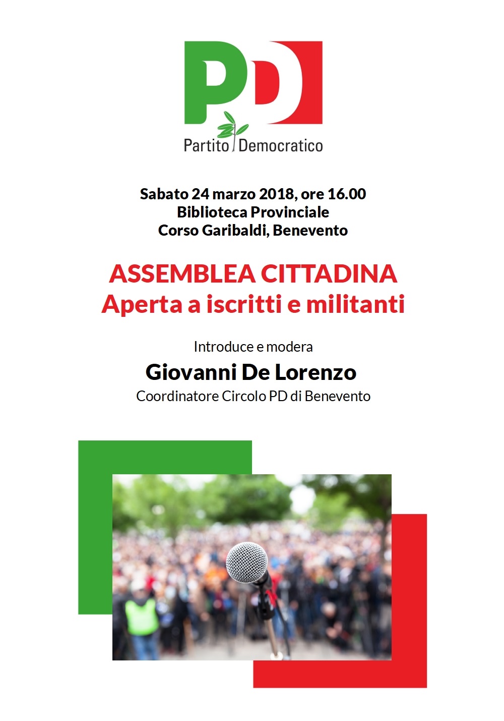 Benevento| Pd, sabato l’assemblea cittadina alla Biblioteca Provinciale