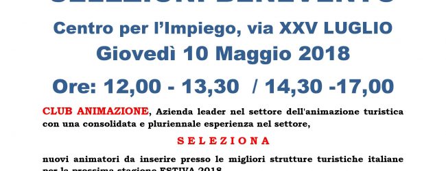 A Benevento le selezioni per animatori nei villaggi turistici