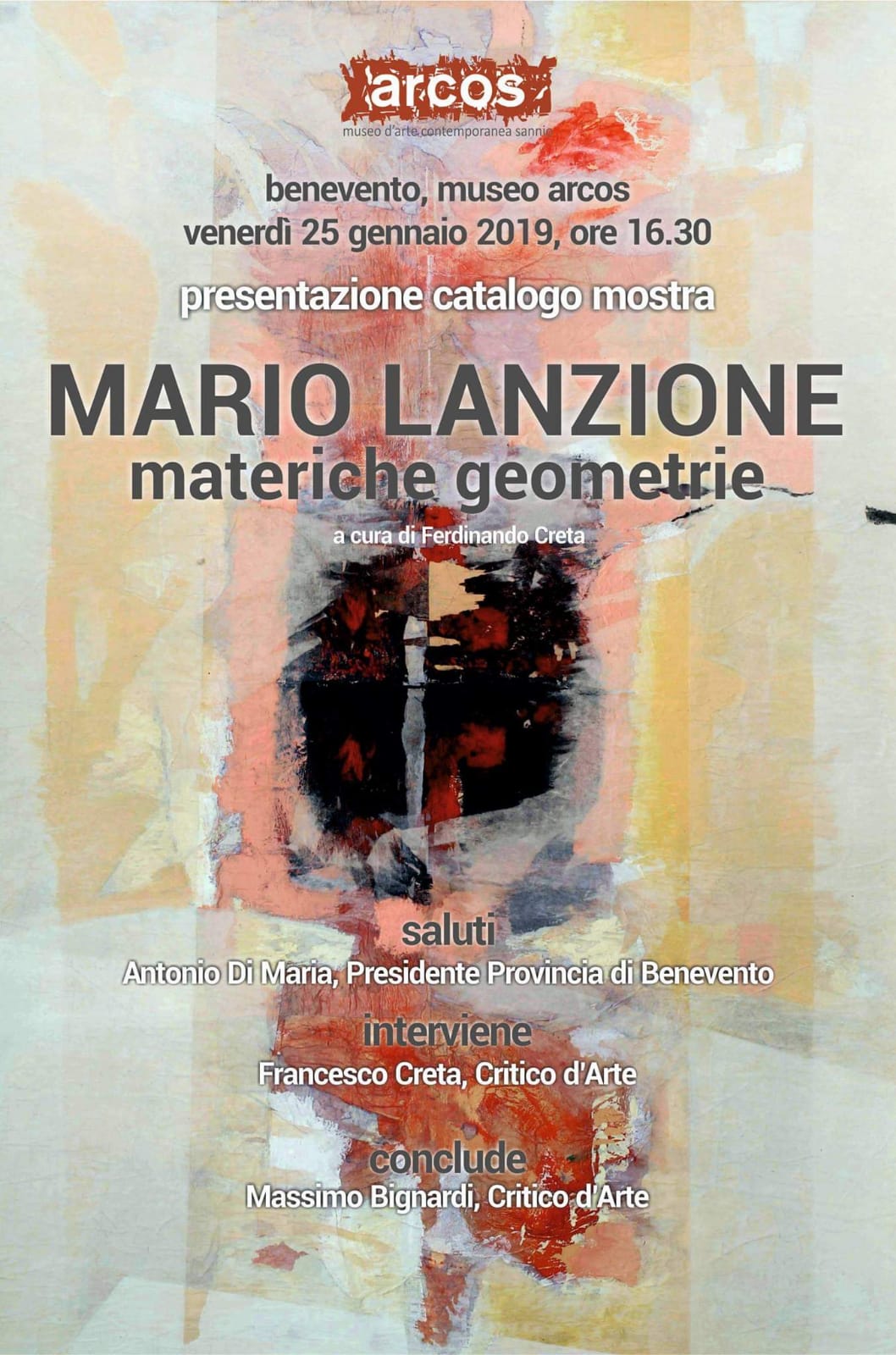 Benevento| “Materiche Geometrie”: venerdi presentazione del Catalogo al Museo Arcos