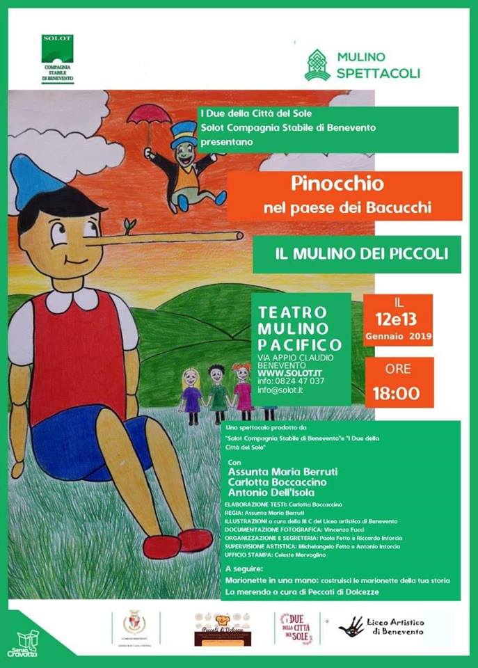 Benevento| Mulino dei Piccoli, in scena “Pinocchio nel paese dei Bacucchi”