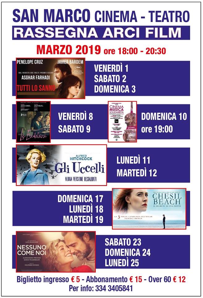 Benevento| Dal 1 marzo al via la rassegna “Arcifilm” al Teatro San Marco.