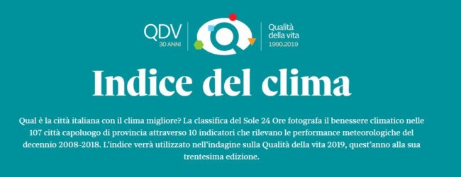 Benessere climatico, Benevento e Avellino tra le città peggiori del Sud