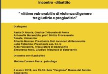 Vittime vulnerabili e di violenza di genere tra giudizio e pregiudizio”, mercoledi dibattito al Museo del Sannio