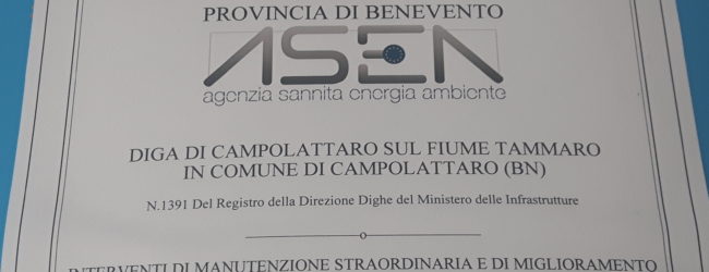 Benevento| Il CdA dell’Asea ha approvato i progetti per gli interventi di miglioramento funzionale e strumentale sulla diga di Campolattaro