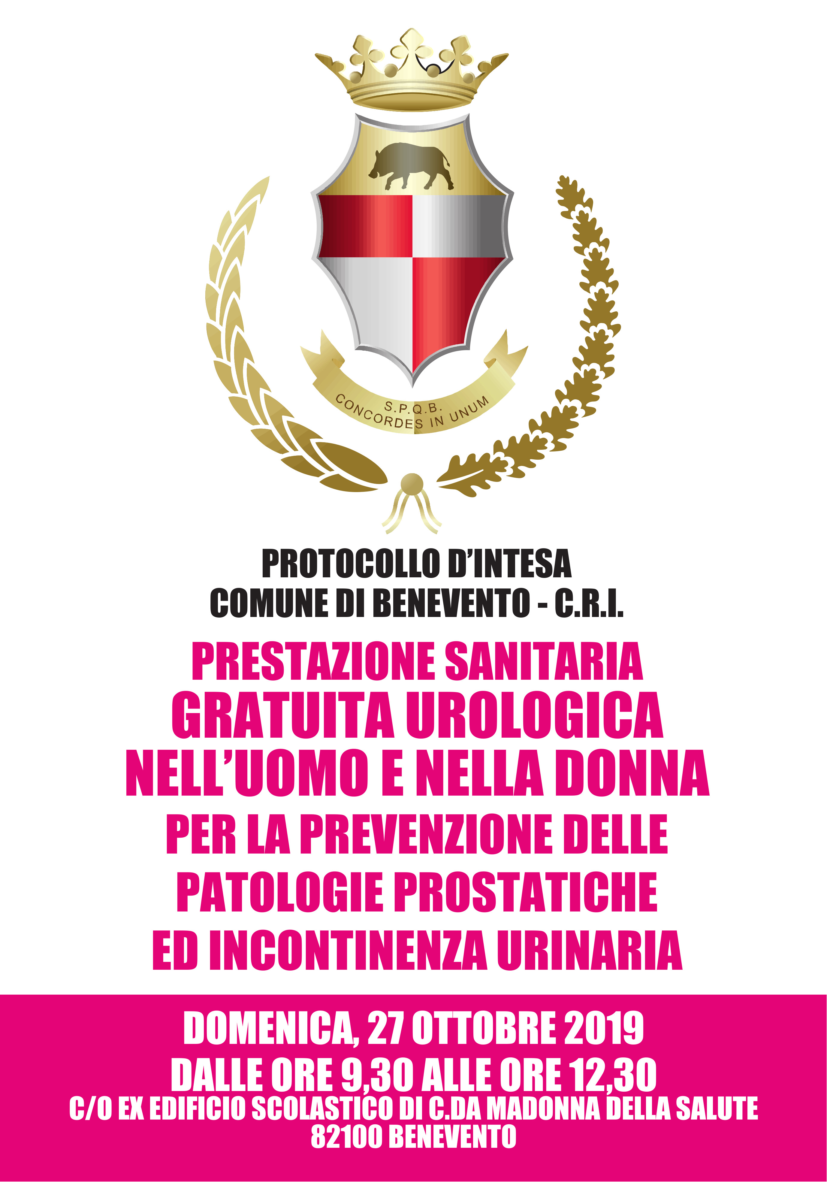 Benevento| Esami urologici gratuiti, domenica appuntamento nell’ex edificio scolastico di C/da Madonna della Salute