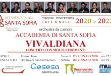 Benevento| Accademia Santa Sofia: sabato 18 gennaio apuntamento con “Vivaldiana”