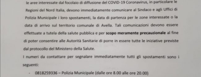 CMC321: precauzioni contro il Corona Virus. Appello ai Sindaci della Valle Caudina