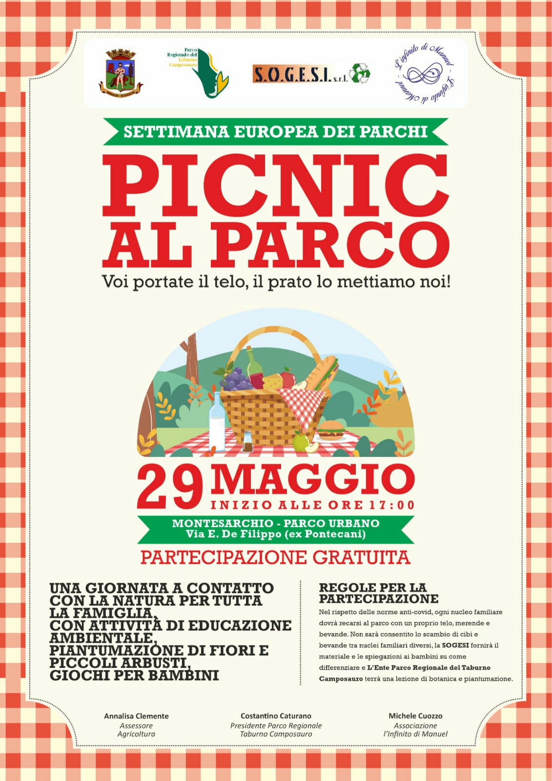 Montesarchio| “Picnic al Parco”: sabato una giornata a contatto con la natura nel parco urbano