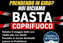 FdI Sannio, protesta contro il coprifuoco a Benevento sabato alle 18