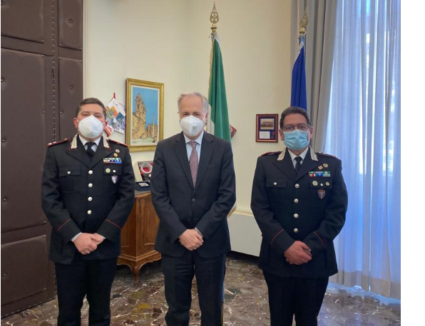 Prefettura, il Prefetto di Benevento Torlontano riceve la visita del Generale di Brigata Ciro Lungo, Comandante Regionale dei Carabinieri Forestale “Campania”