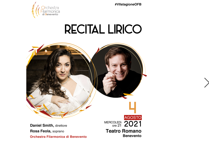 OFB: Rosa Feola e Daniel Smith per il recital lirico sinfonico. Penultimo concerto della stagione estiva 2021