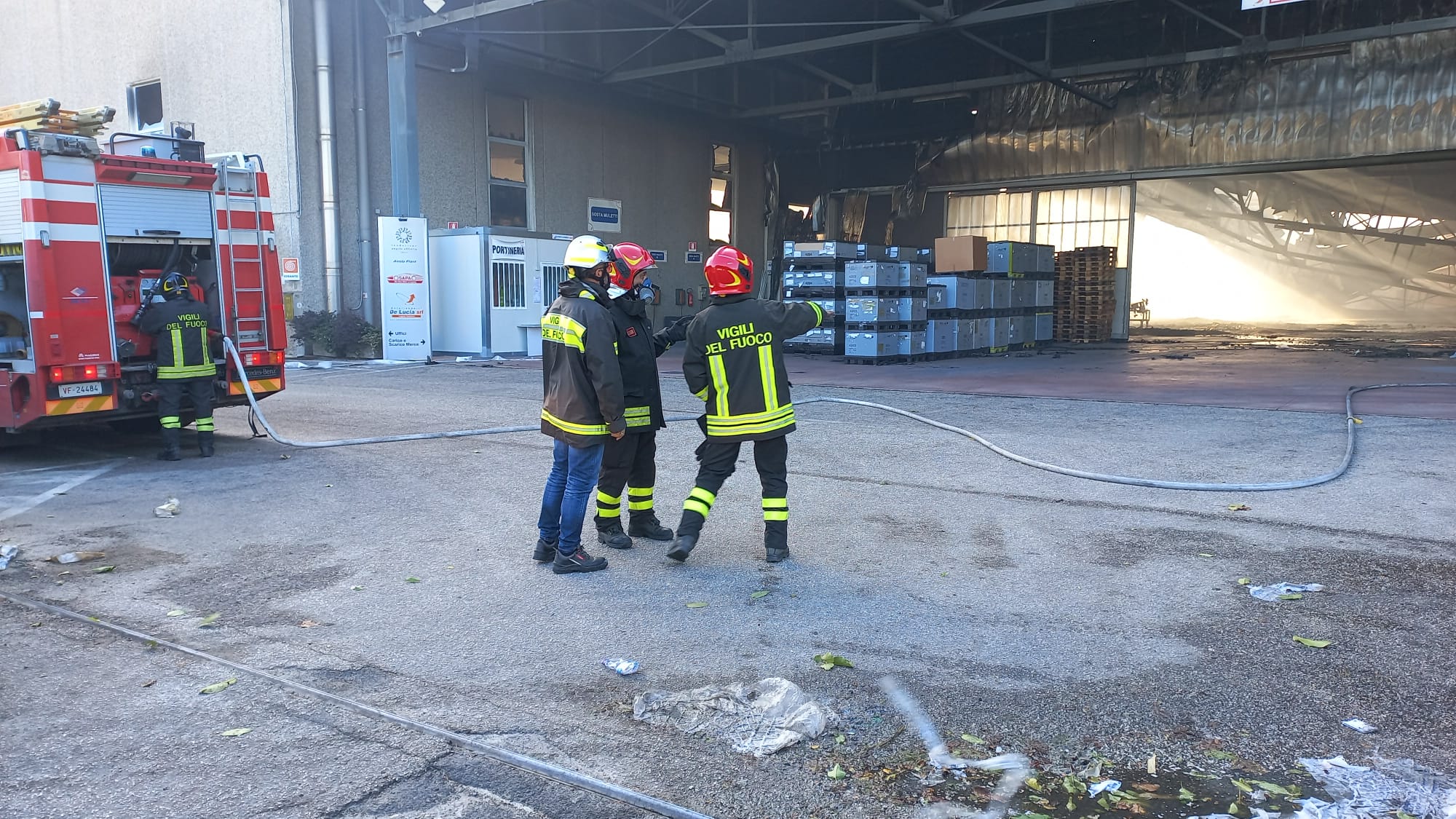 Il giorno dopo l’incendio di Airola