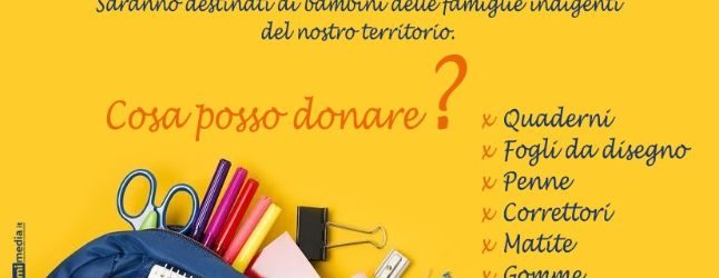 Benevento| “Zaino sospeso”, da domani fino a lunedi raccolta solidale di materiale didattico