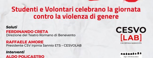 Violenza sulle donne, al Teatro Romano di Benevento incontro sulla cultura della sopraffazione