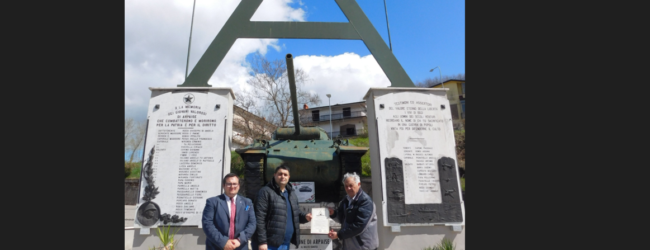 Ad Arpaise l’Associazione Guerra di Liberazione premia il Consigliere Comunale Amato Iuliano