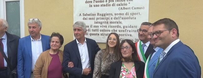 Bucciano, intitolato il complesso sportivo a Sabatino Ruggiero. Il ministro Abodi: “Una pagina di sport e cultura”