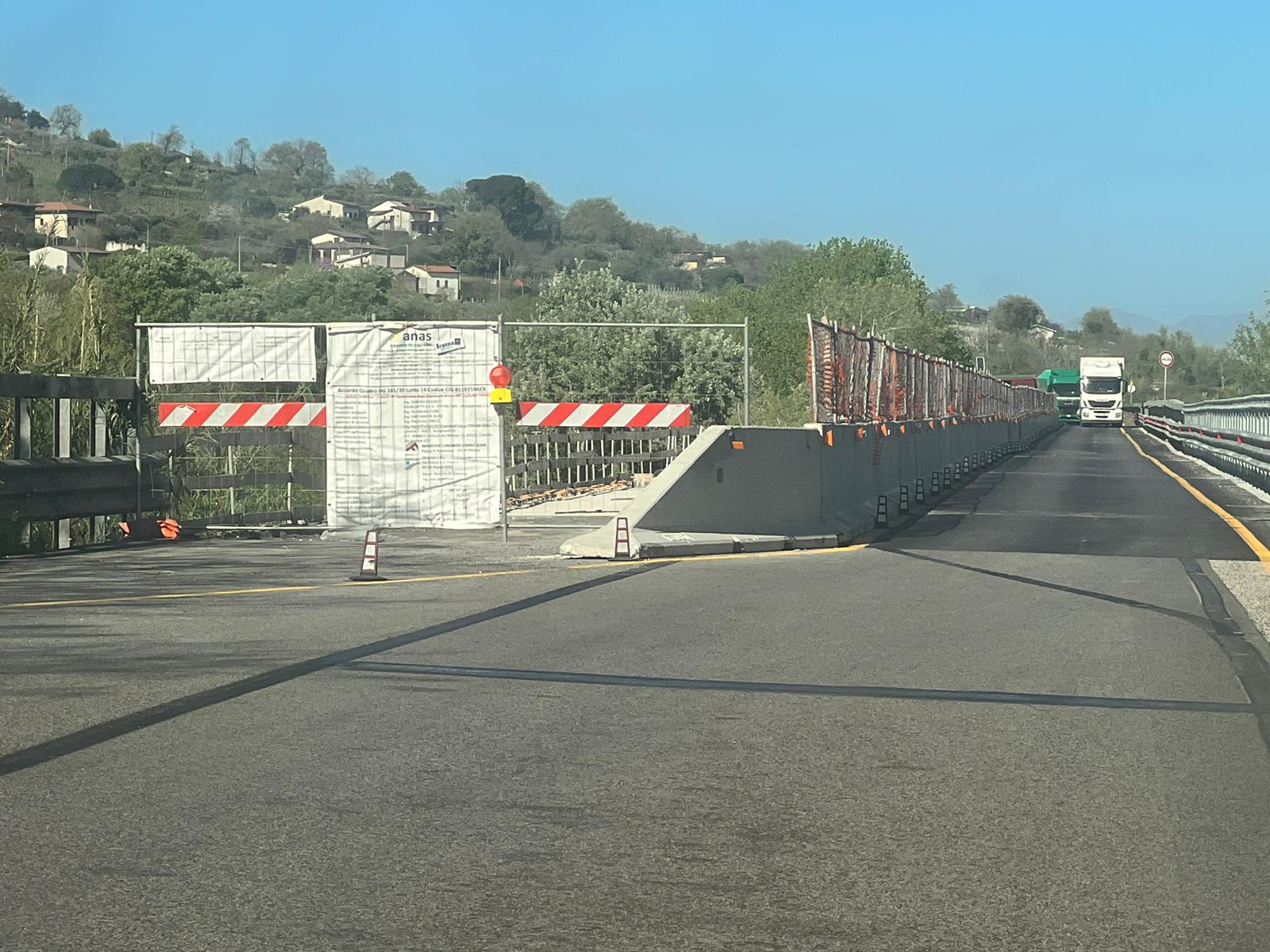 Lavori sul viadotto Pantano della Telesina, il cantiere sarà rimosso il 26 luglio