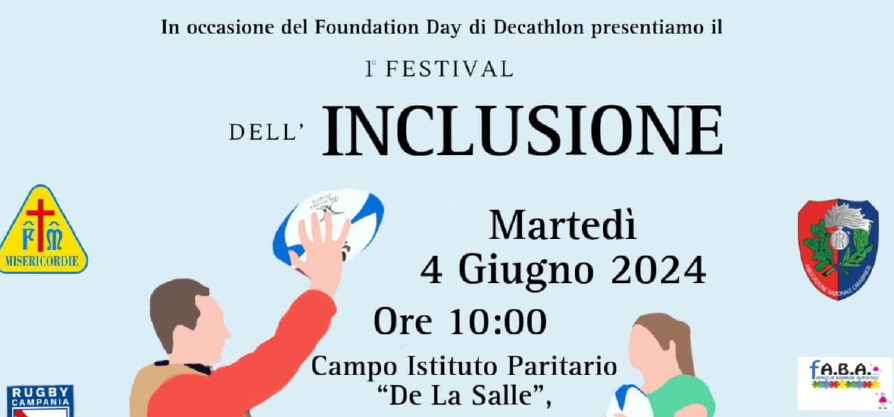 Il 4 giugno a Benevento il “Primo Festival dell’Inclusione”: evento sportivo dedicato alle squadre di rugby integrato