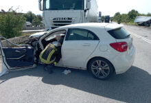 Incidente sulla Telesina, scontro tra auto e Tir: ferito 38enne