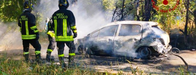 Incendio di boschi e auto,duro lavoro dei Vigili del fuoco di Avellino