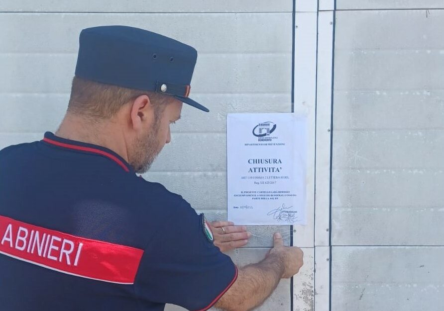 Controlli CC Forestali in una azienda dolciaria di Apice, chiusura attività e sequestrati 3.800 kg di prodotti