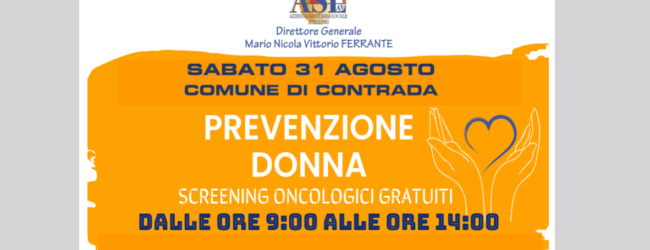 Screening oncologici, i camper dell’Asl sabato 31 Agosto a Contrada