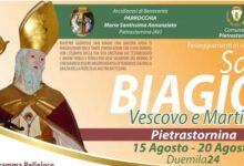 A Pietrastornina attesi i Solenni Festeggiamenti liturgici e civili in onore del Santo Patrono San Biagio Vescovo e Martire