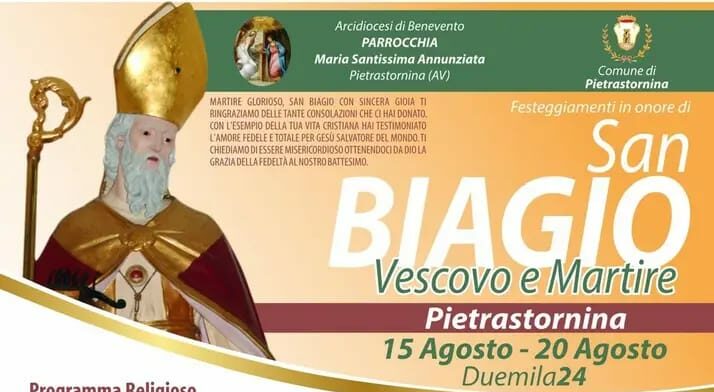 A Pietrastornina attesi i Solenni Festeggiamenti liturgici e civili in onore del Santo Patrono San Biagio Vescovo e Martire