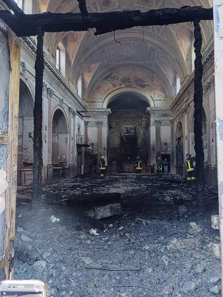 Incendio chiesa di San Ciriaco,la solidarietà del comune di San Giorgio del Sannio