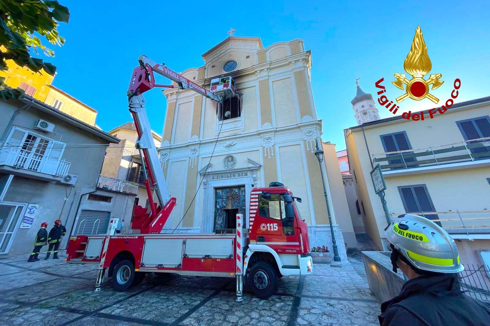 Torre le Nocelle| Completata la messa in sicurezza della Chiesa di San Ciriaco, grande lavoro dei vigili del fuoco