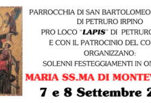 Petruro Irpino: il 7 e 8 settembre solenni festeggiamenti in onore di Maria SS.MA di Montevergine