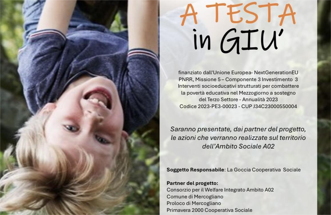 “A testa in giù”, a Mercogliano la presentazione del nuovo progetto: in rete contro la povertà educativa