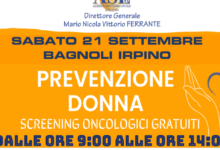 Screening oncologici, i camper dell’Asl sabato 21 Settembre a Bagnoli e domenica 22 Settembre a Casalbore