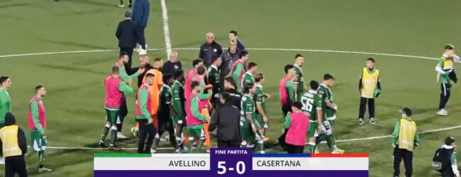 Al Partenio-Lombardi l’ Avellino travolge la Casertana 5-0