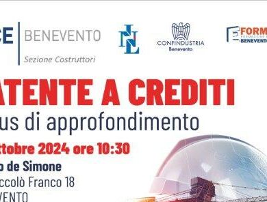 ANCE Benevento, il 23 Ottobre il focus ”Patente a Crediti”