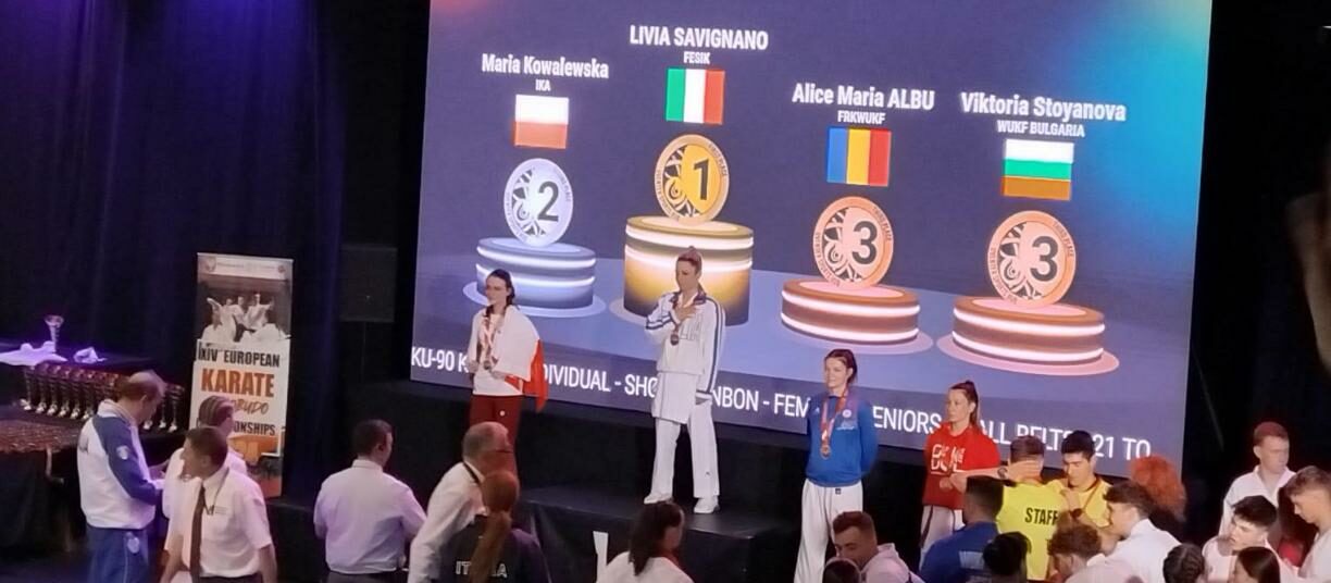 Livia Savignano campionessa europea di Karate, i complimenti del sindaco Sandomenico