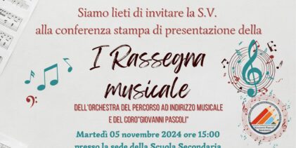 I Rassegna Musicale dell’Orchestra e coro “Giovanni Pascoli”: martedì la presentazione