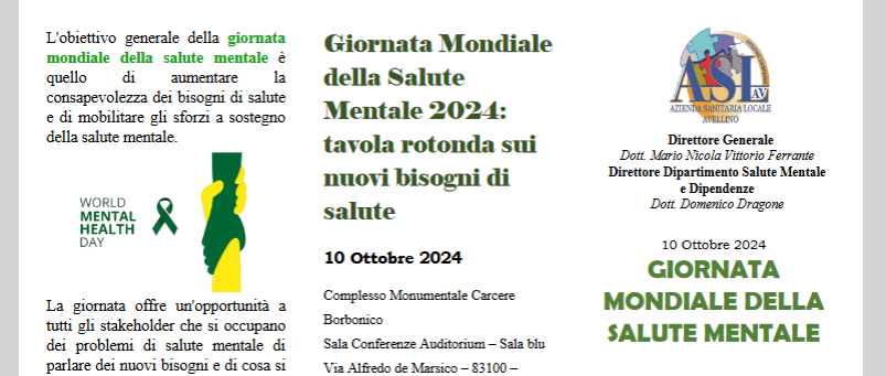 Giornata Mondiale della Salute Mentale ad Avellino