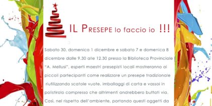 Al via “Il Presepe lo faccio io” presso la Biblioteca provinciale di Benevento