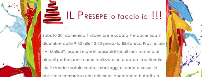 Al via “Il Presepe lo faccio io” presso la Biblioteca provinciale di Benevento