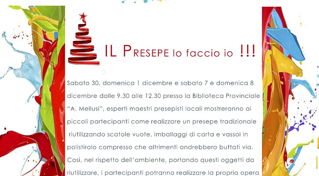 Al via “Il Presepe lo faccio io” presso la Biblioteca provinciale di Benevento