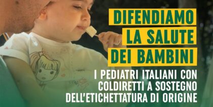 Coldiretti e Pediatri insieme per obbligo indicazione geografica alimenti per bambini