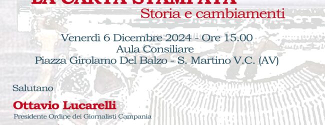 “La carta stampata, storia e cambiamenti”, il dibattito organizzato dall’Ordine dei Giornalisti si terrà a S. Martino Valle Caudina