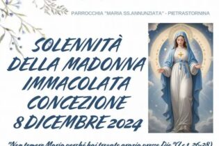 Pietrastornina con fede e devozione celebrerà la Solennità della Madonna lmmacolata Concezione