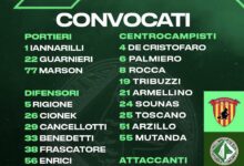 Benevento-Avellino: la lista dei convocati di mister Biancolino