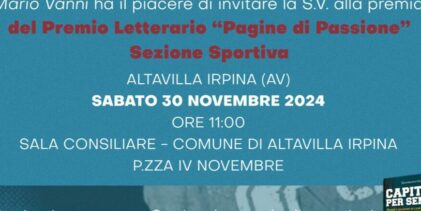 Altavilla Irpina: al via la sezione sportiva del festival “Pagine di Passione”