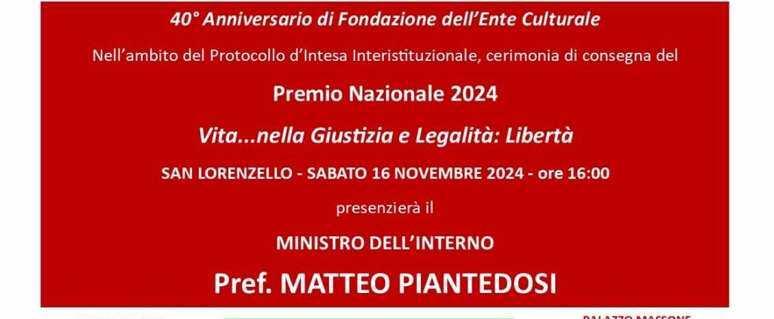 Memoria & Legalità: Prima Edizione del Premio Nazionale Legalità e Giustizia 2024