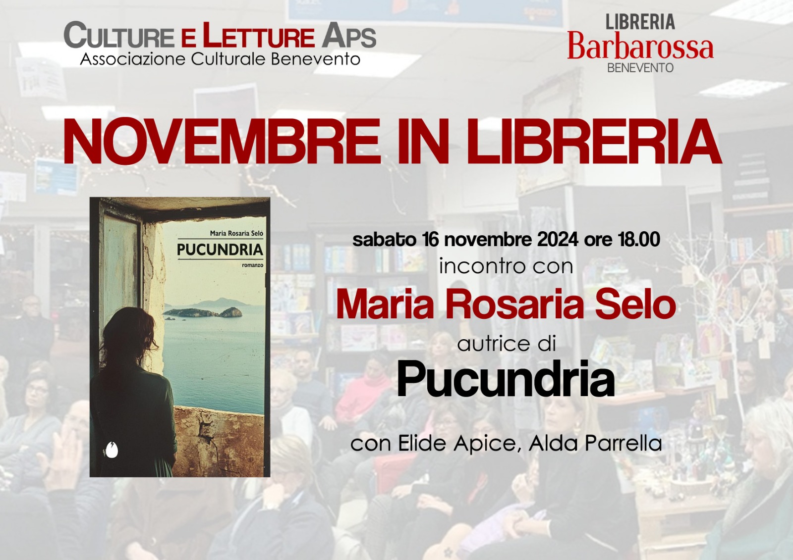 Maria Rosaria Selo ospite di ‘Culture e Letture’. Sabato 16 novembre presenta ‘Pucundria’