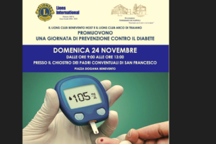 ”I Lions contro il Diabete”, domenica 24 Novembre l’evento in piazza Dogana