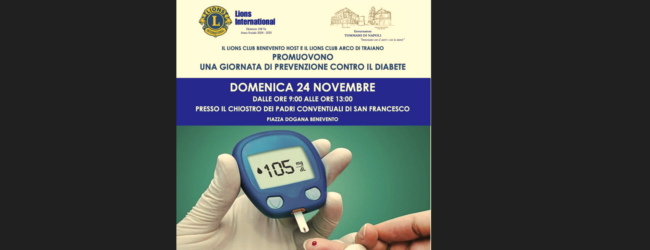 ”I Lions contro il Diabete”, domenica 24 Novembre l’evento in piazza Dogana